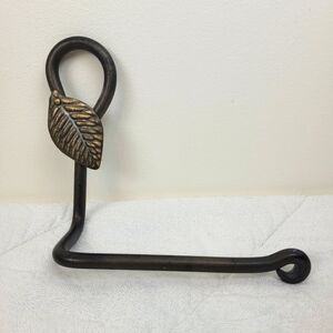 Elegant Bronze and Gold Wrought Iron Leaf Wall Hook Home Decor